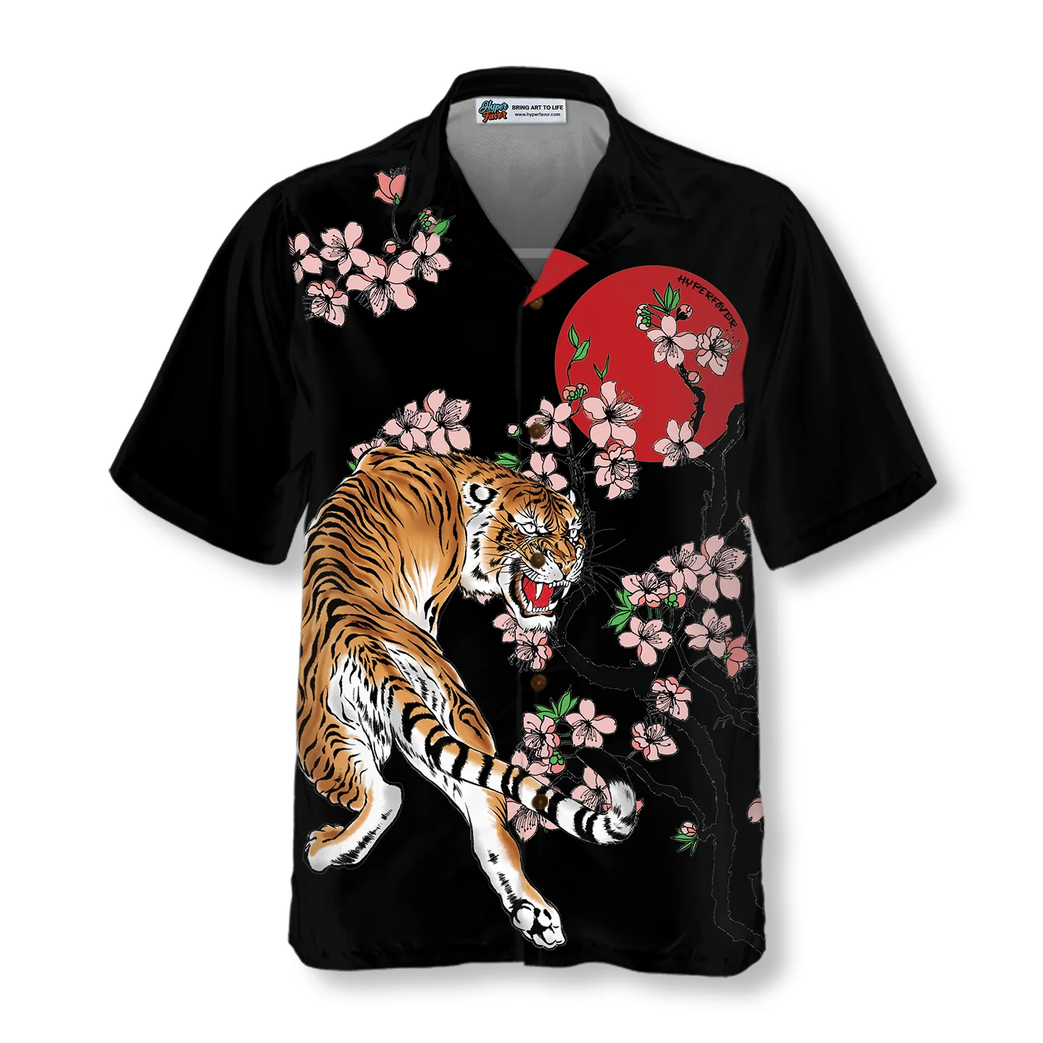 Japanese Tiger Sakura Shirt Hawaiian Shirt Aloha Shirt For Men and Women