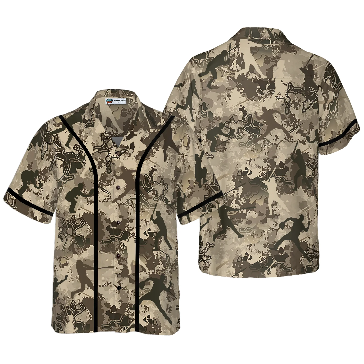 Baseball Camo Pattern Hawaiian Shirt Aloha Shirt For Men and Women