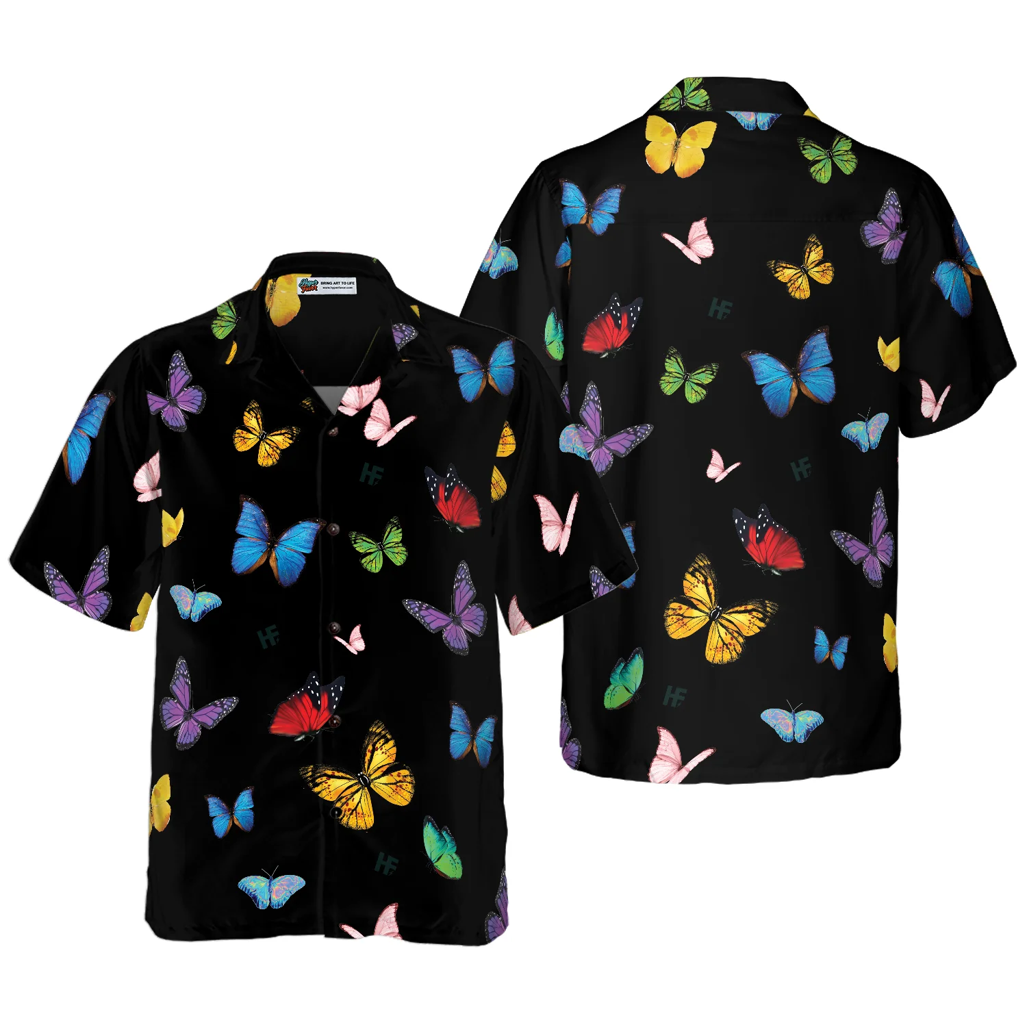 Butterfly Seamless Pattern Hawaiian Shirt Aloha Shirt For Men and Women