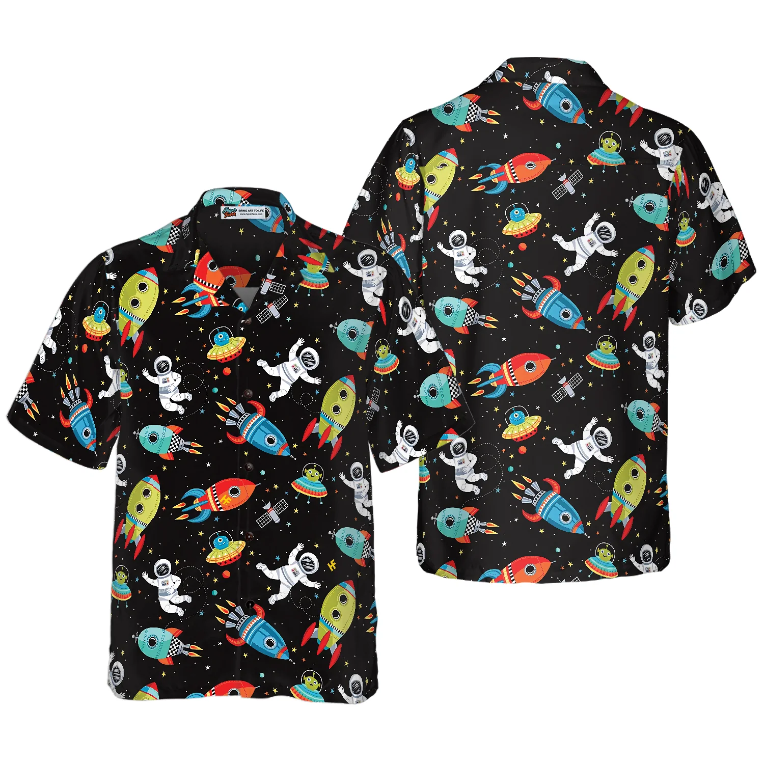 Outer Space Astronaut Cute Hawaiian Shirt Aloha Shirt For Men and Women