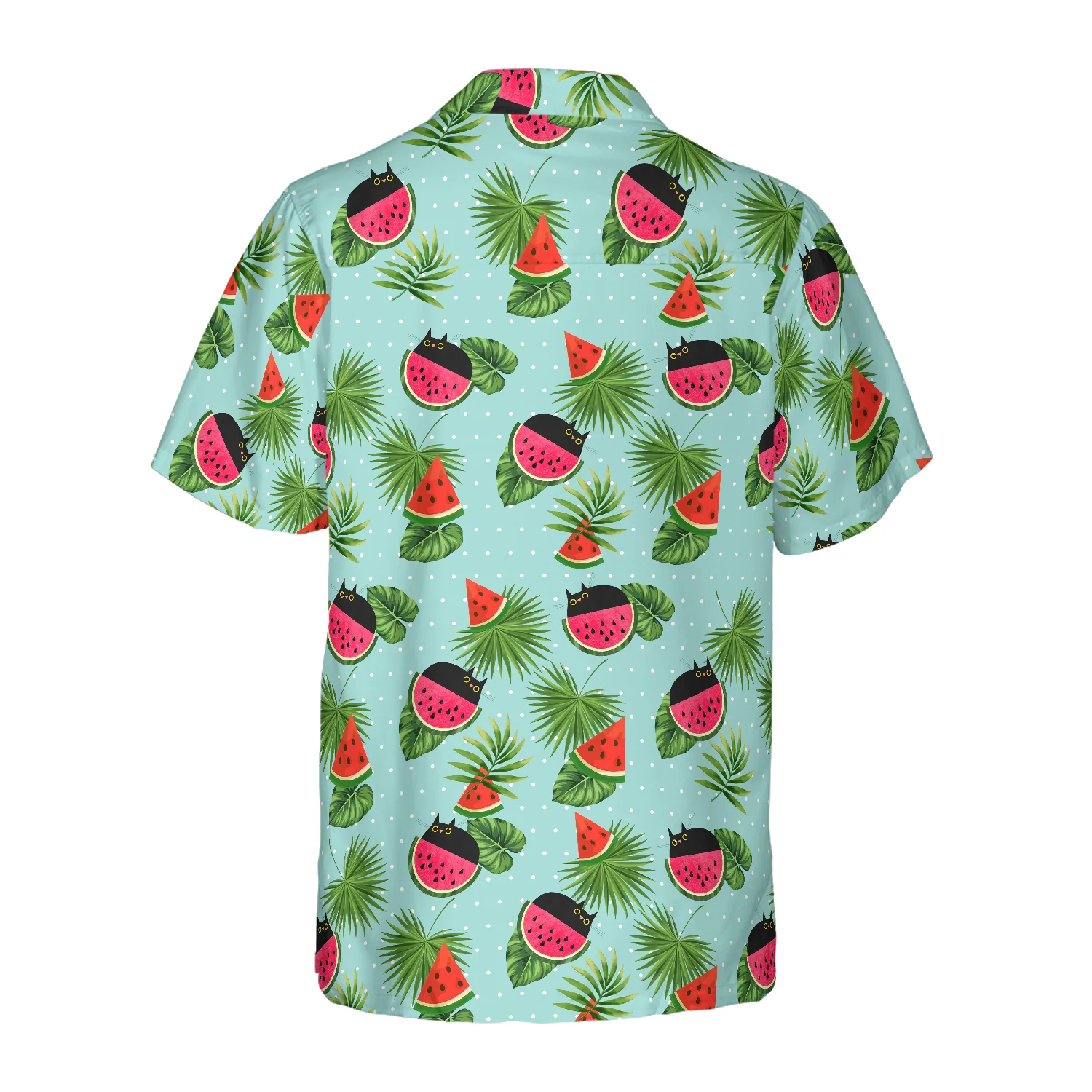 Cat Watermelon Hawaiian Shirt Aloha Shirt For Men and Women