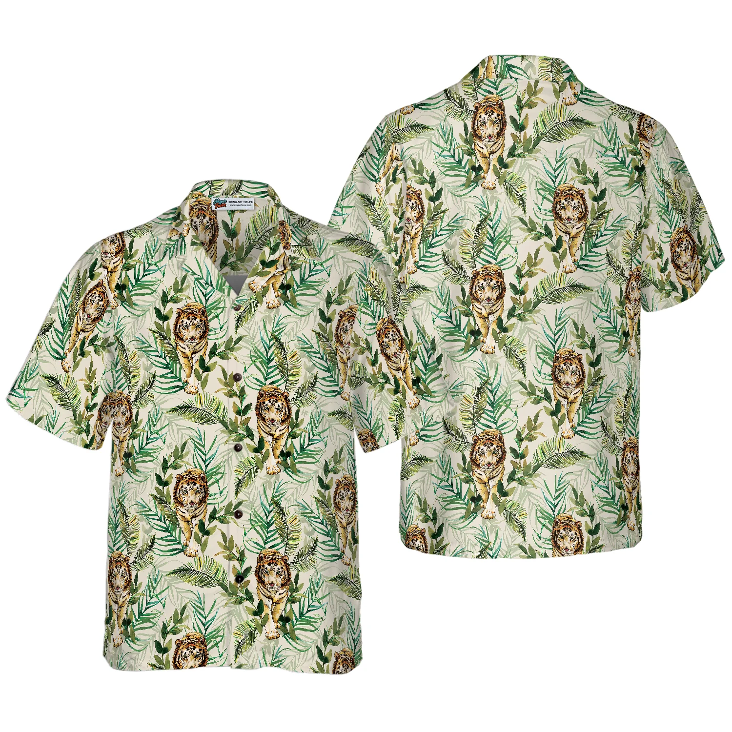 Tropical Jungle Tiger Shirt Hawaiian Shirt Aloha Shirt For Men and Women