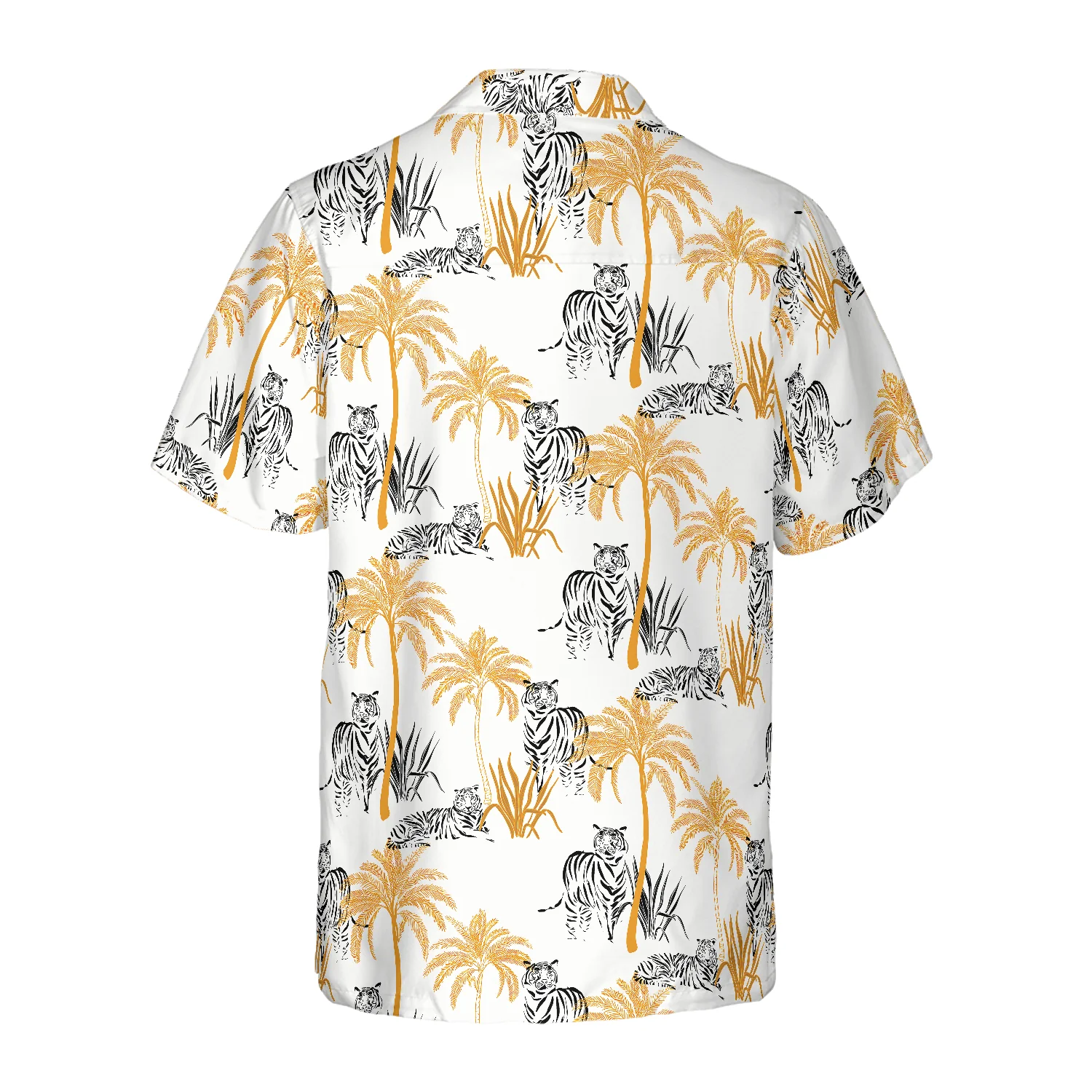 Tropical Palm Tree Tigers Shirt Hawaiian Shirt Aloha Shirt For Men and Women