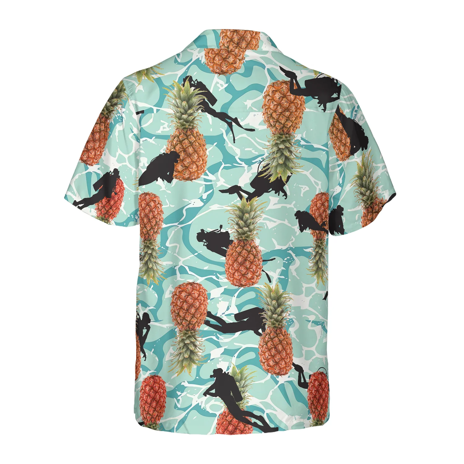 Tropical Pineapple Ocean Scuba Diving Hawaiian Shirt Aloha Shirt For Men and Women