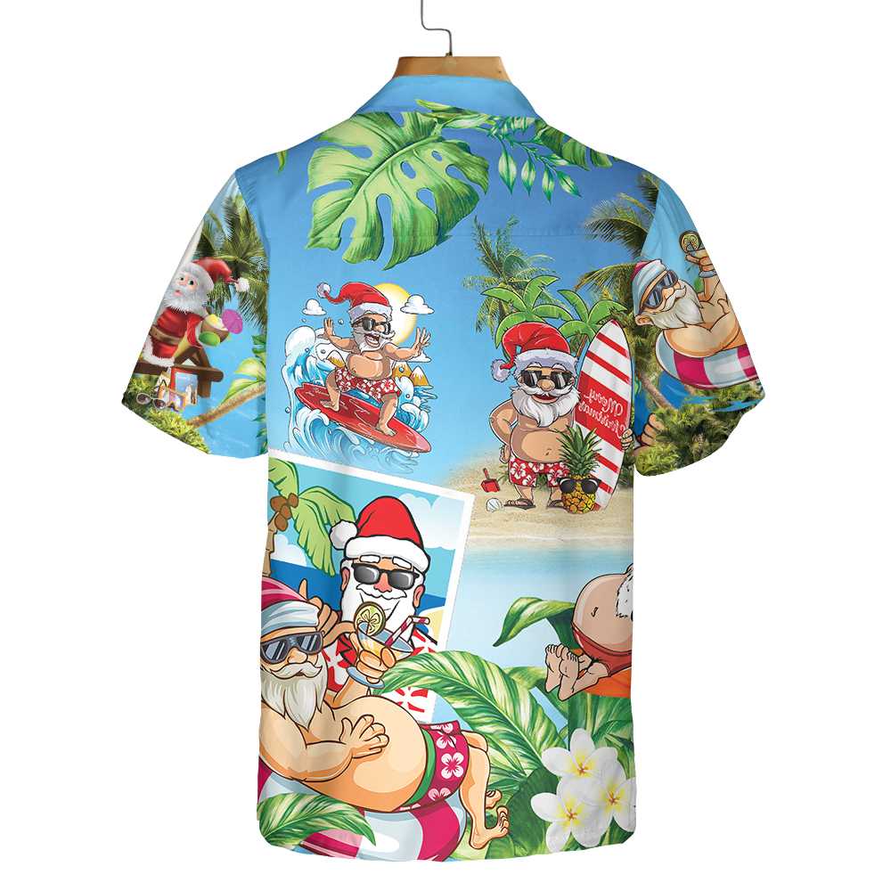 Funny Santa Claus In Aloha Hawaiian Shirt Santa Claus Hawaiian Shirt Best Gift For Christmas Aloha Shirt For Men and Women