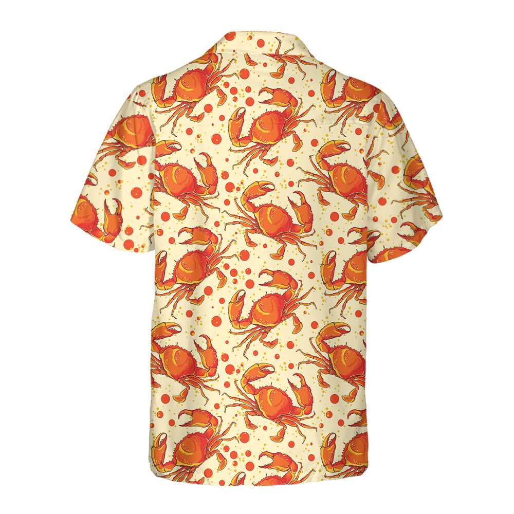 Red Crab Seamless Pattern Hawaiian Shirt Unique Crab Shirt Crab Print Shirt Aloha Shirt For Men and Women