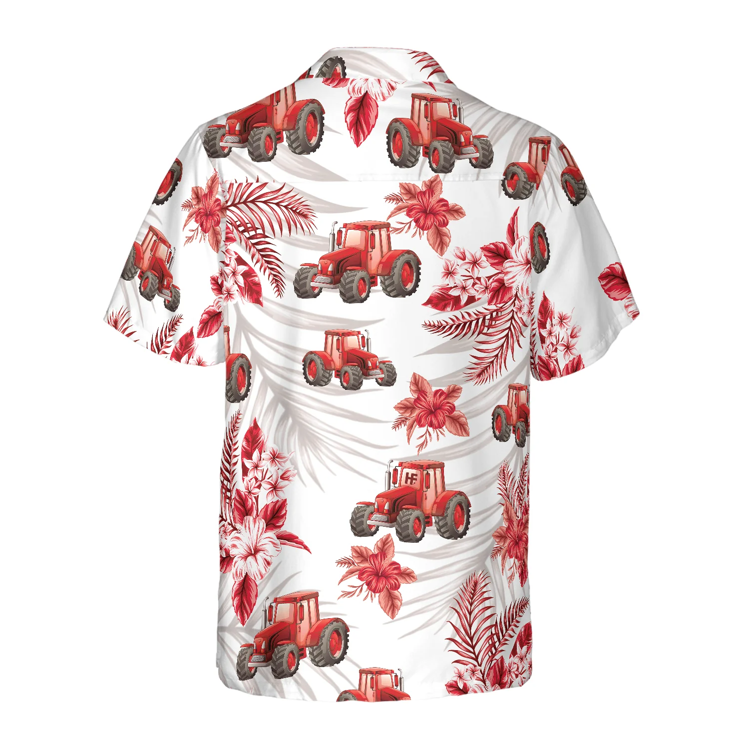 Tropical Red Tractor Hawaiian Shirt Aloha Shirt For Men and Women