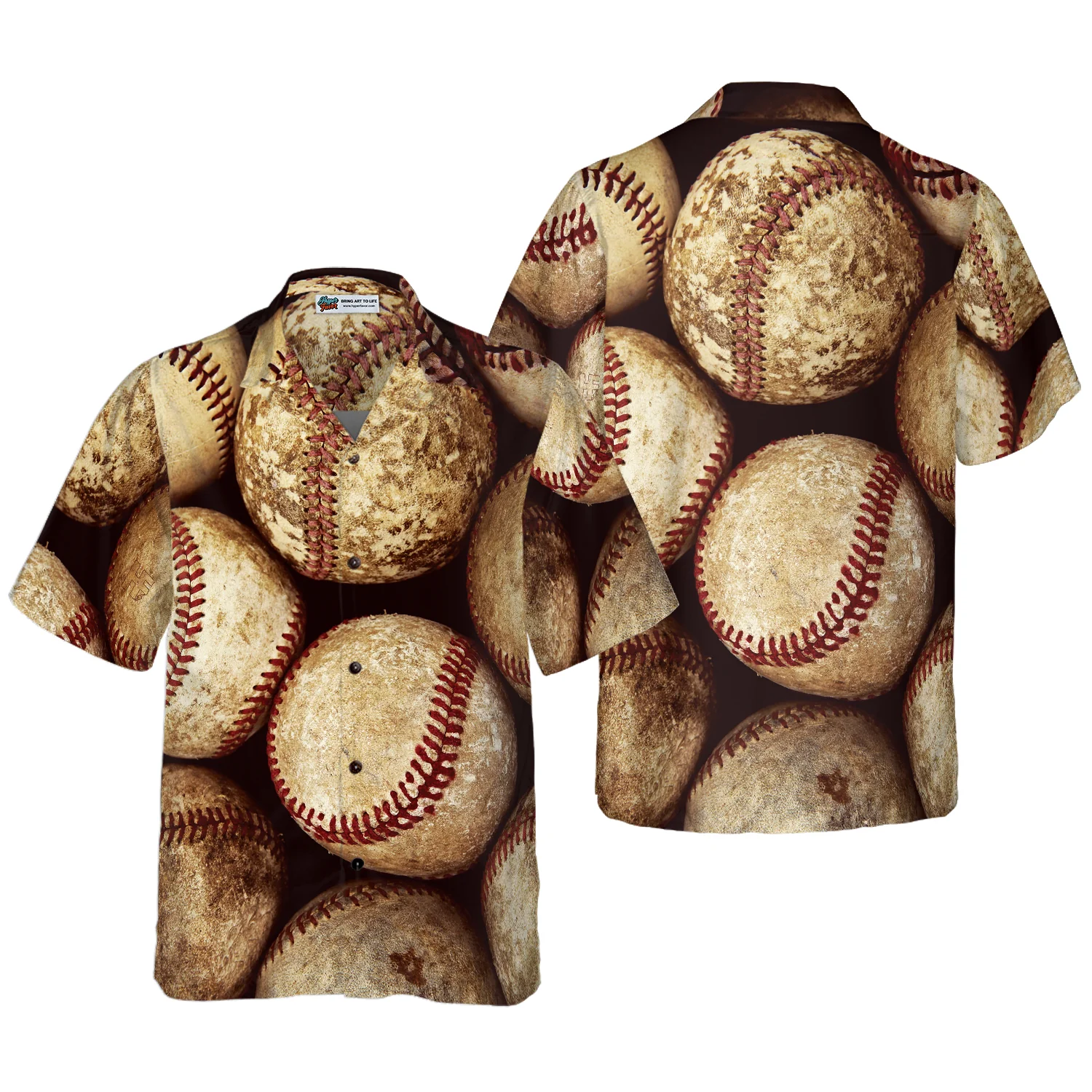 Vintage Baseball Ball Hawaiian Shirt Aloha Shirt For Men and Women