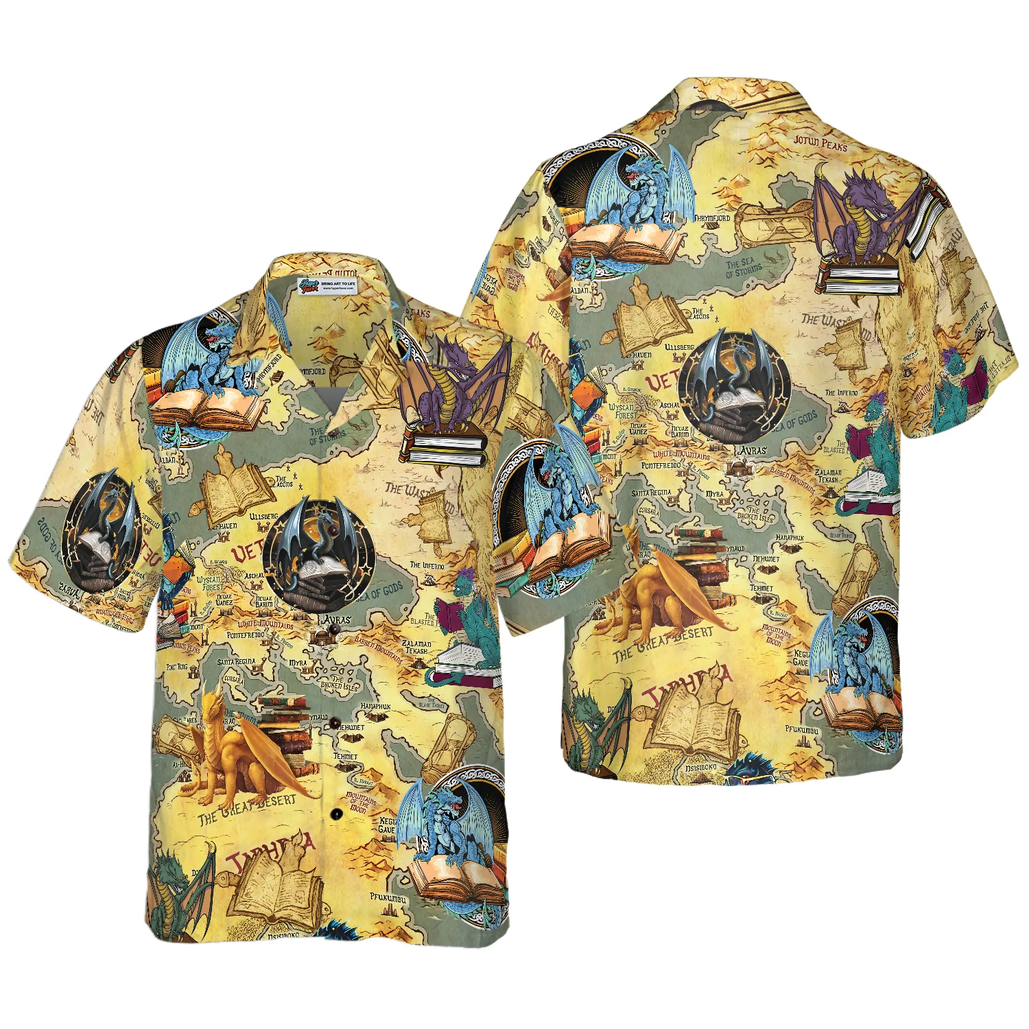 BOOKS DRAGON Hawaiian Shirt Aloha Shirt For Men and Women