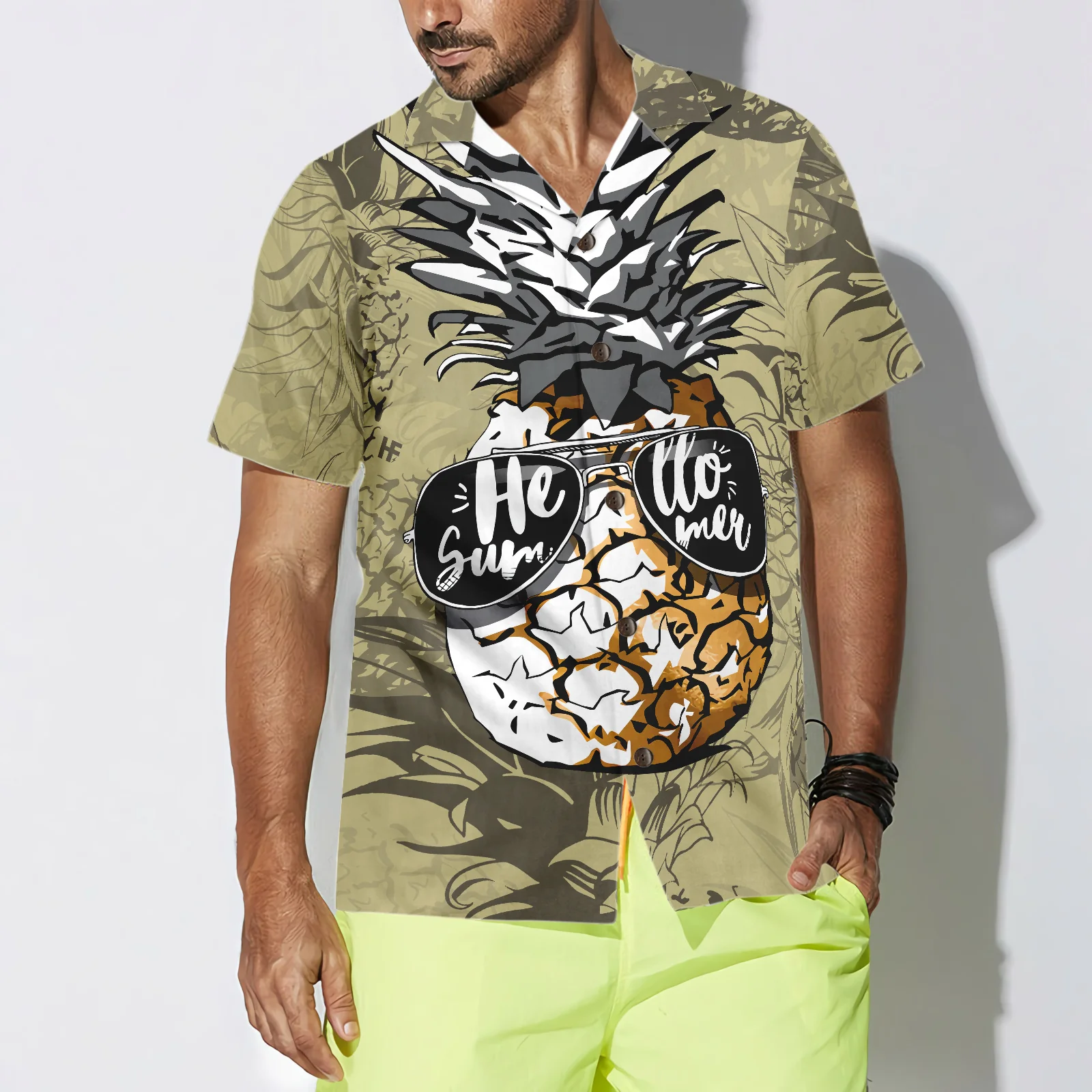 Pineapple Hello Summer Hawaiian Shirt Aloha Shirt For Men and Women