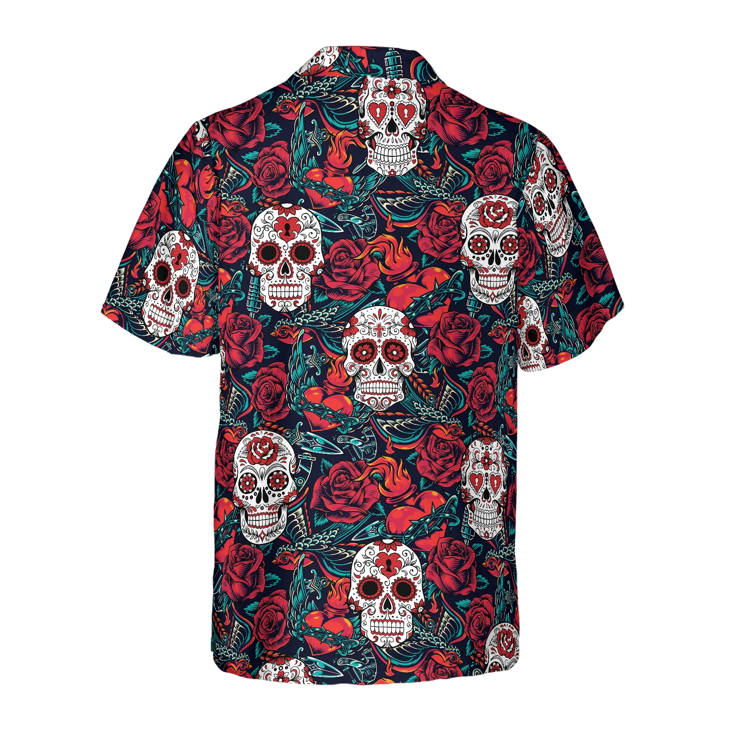 Sugar Skulls And Roses Hawaiian Shirt Aloha Shirt For Men and Women