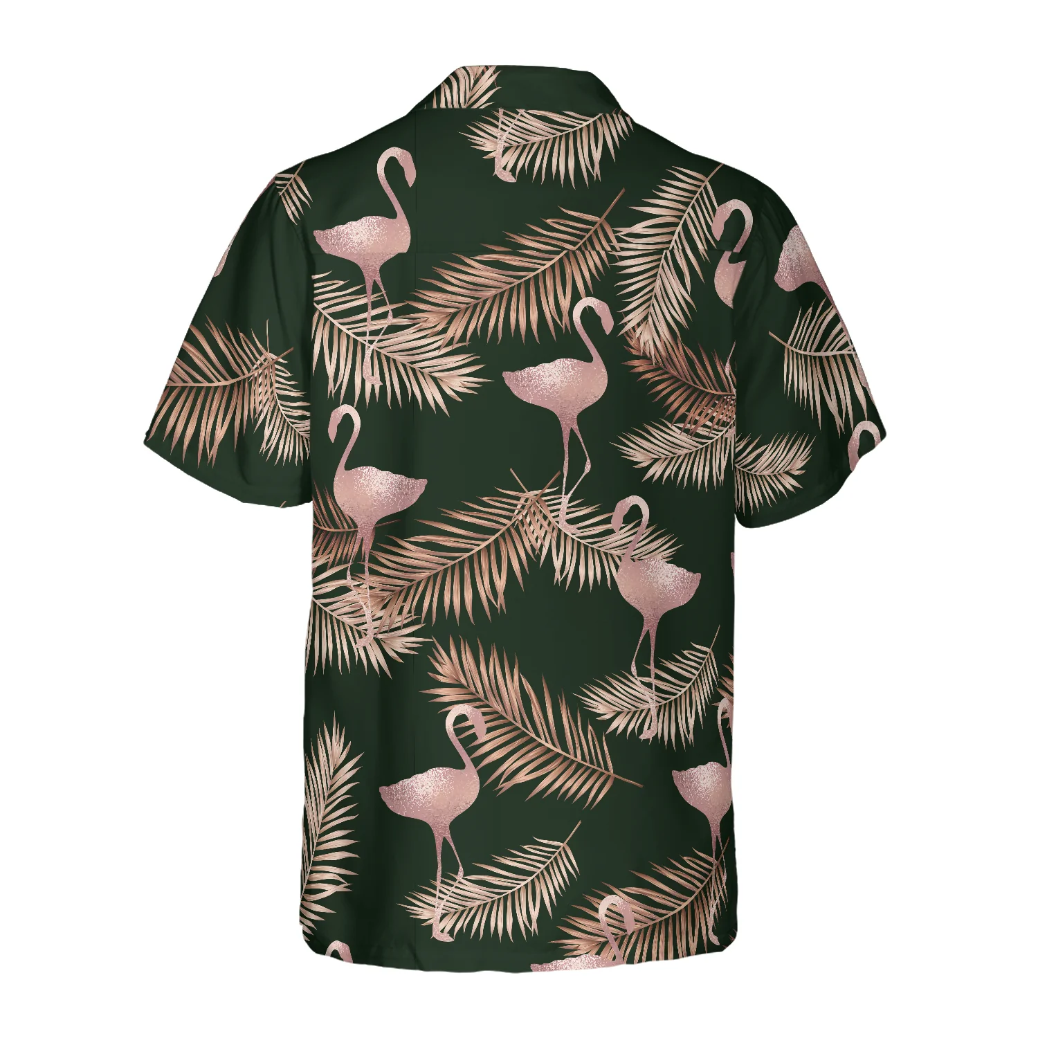 Flamingo Rose Gold Pattern Hawaiian Shirt Aloha Shirt For Men and Women