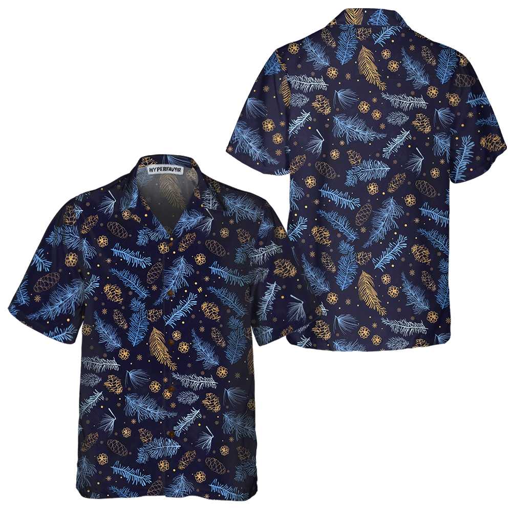 Blueish Winter Nature Hawaiian Shirt Festive Christmas Shirt Best Gift For Christmas Aloha Shirt For Men and Women