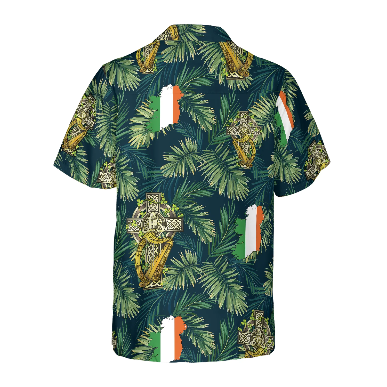 Cross Celtic Harp Pattern Irish Proud Hawaiian Shirt Aloha Shirt For Men and Women