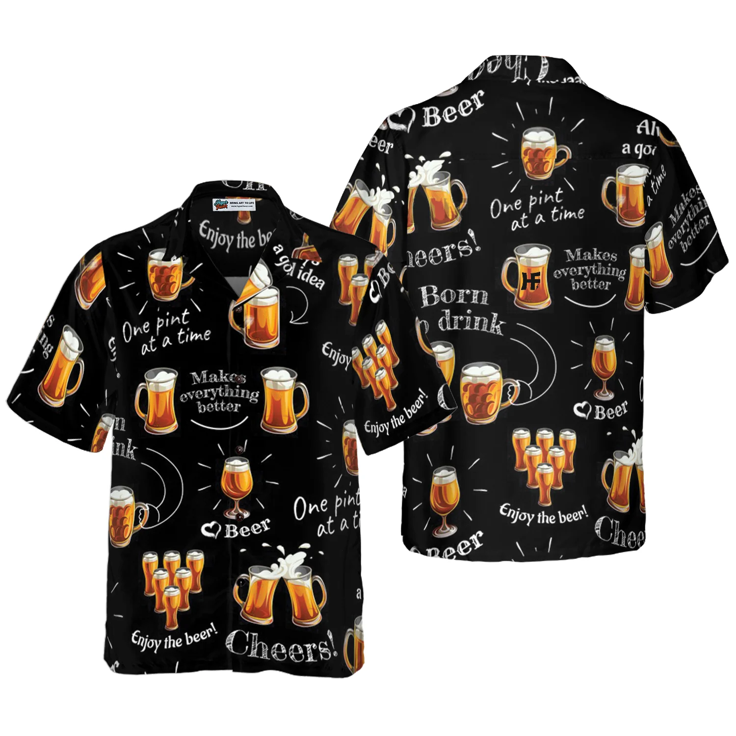 Beer Born To Drink Hawaiian Shirt Aloha Shirt For Men and Women