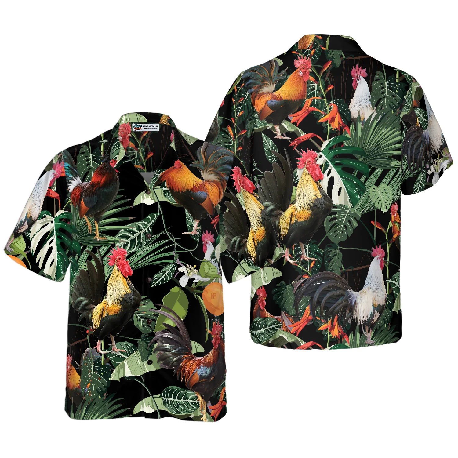 Happy Rooster Hawaiian Shirt Aloha Shirt For Men and Women