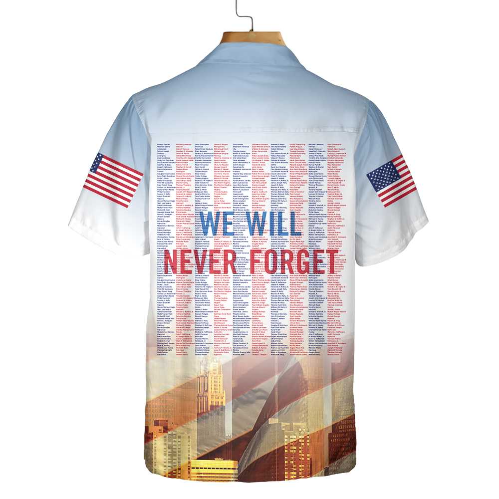 Names On 9/11 Memorial Patriot Day Hawaiian Shirt American Flag Patriot Shirt Aloha Shirt For Men and Women