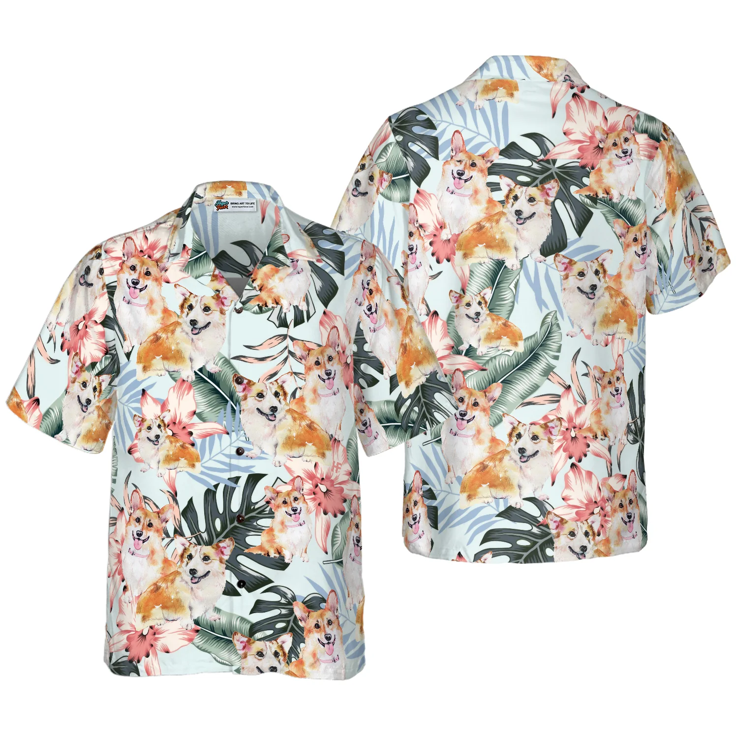 Corgi Life Shirt Hawaiian Shirt Aloha Shirt For Men and Women