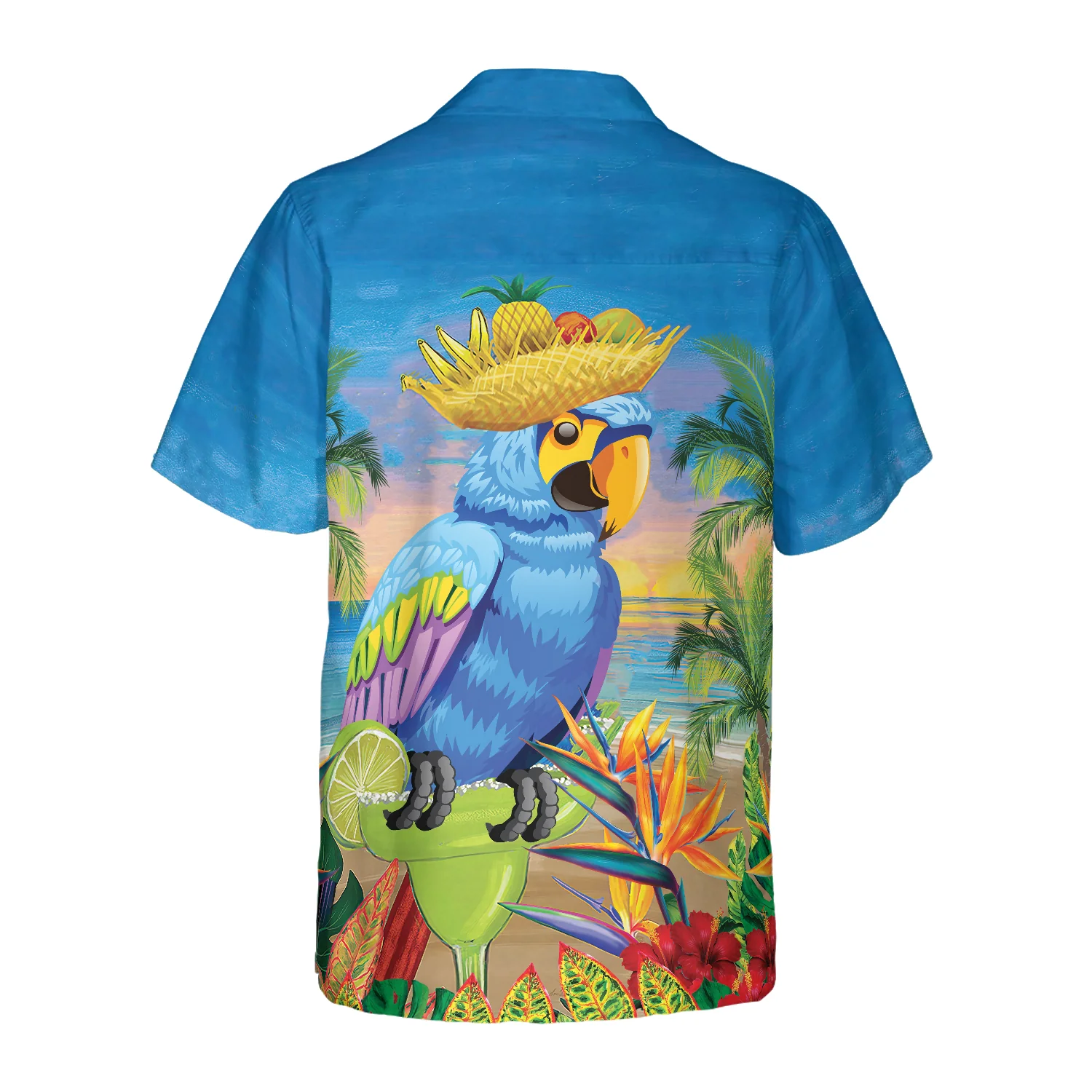 Summer Beach Parrot Hawaiian Shirt Aloha Shirt For Men and Women