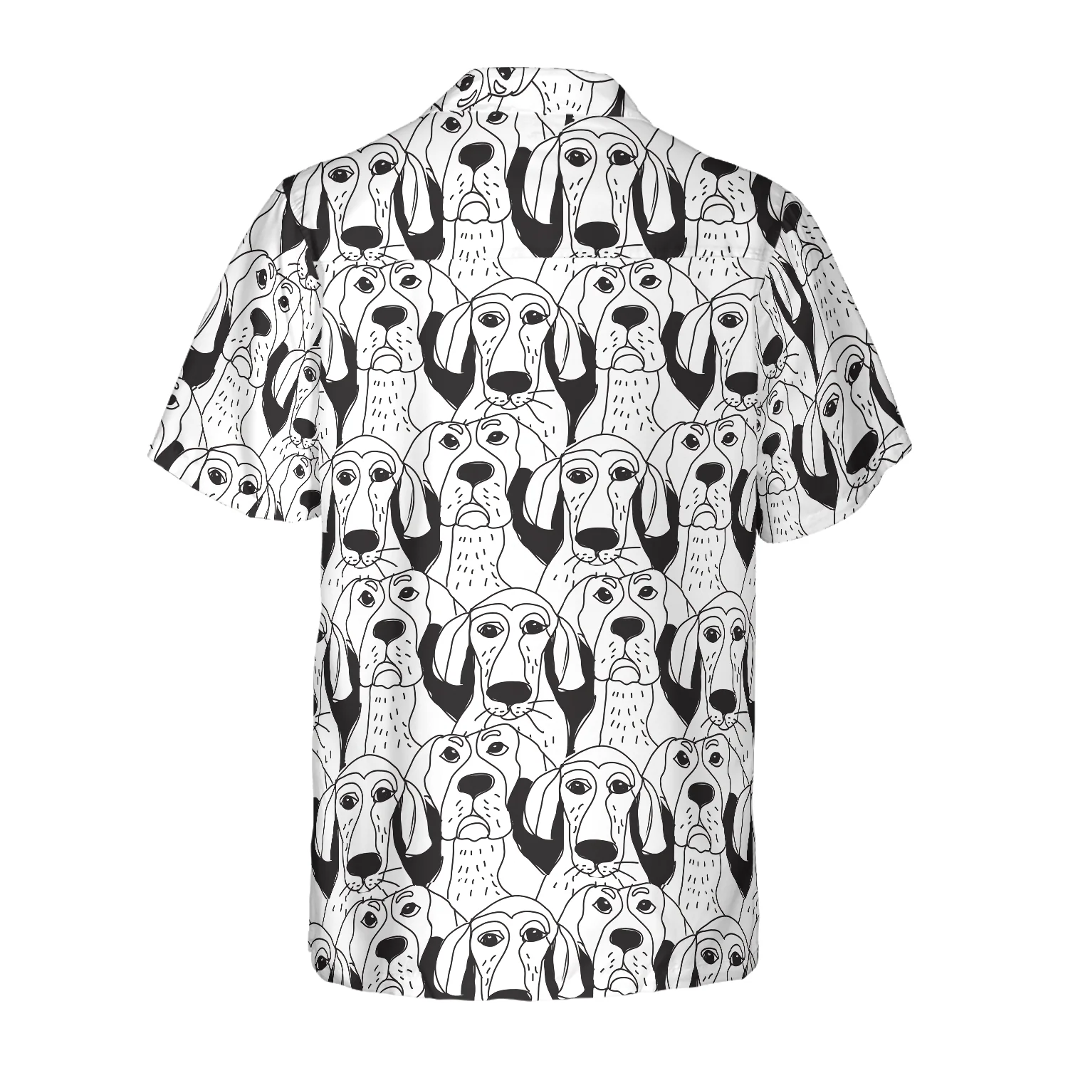 Dogs Emotions Black And White Seamless Hawaiian Shirt Aloha Shirt For Men and Women