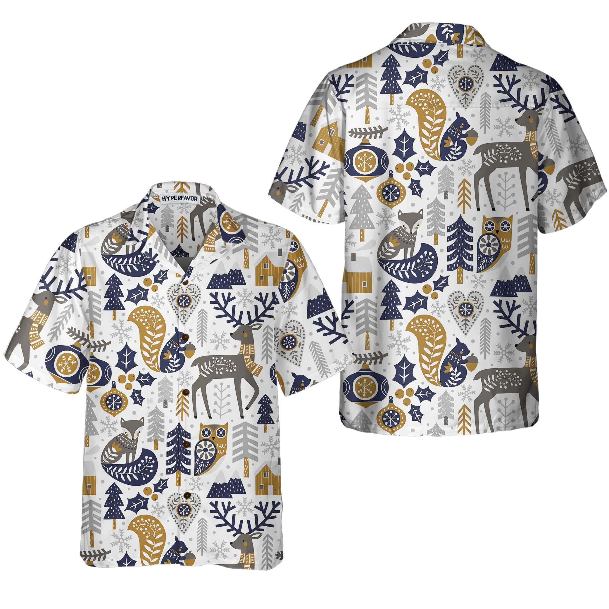 Scandinavian Christmas Shirt Hawaiian Shirt Christmas Hawaiian Shirt Gift Idea Aloha Shirt For Men and Women