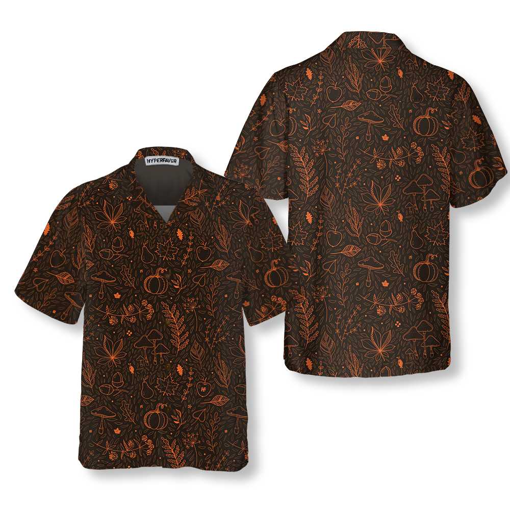 Orange Autumn Harvest Thanksgiving Hawaiian Shirt Unique Thanksgiving Gift Aloha Shirt For Men and Women