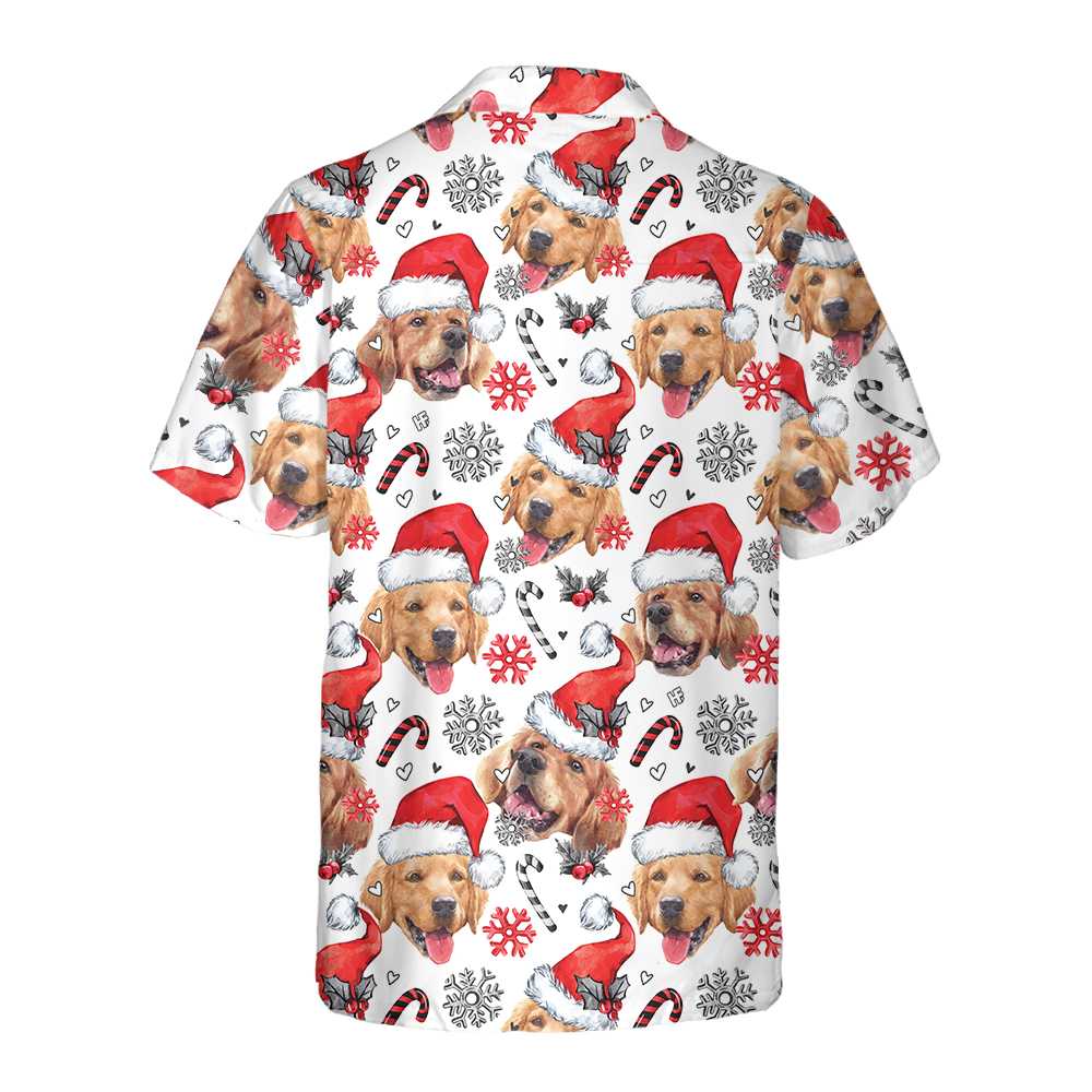 Golden Retriever Santa Hawaiian Shirt Funny Christmas Dog Shirt  Women Best Christmas Gift Aloha Shirt For Men and Women