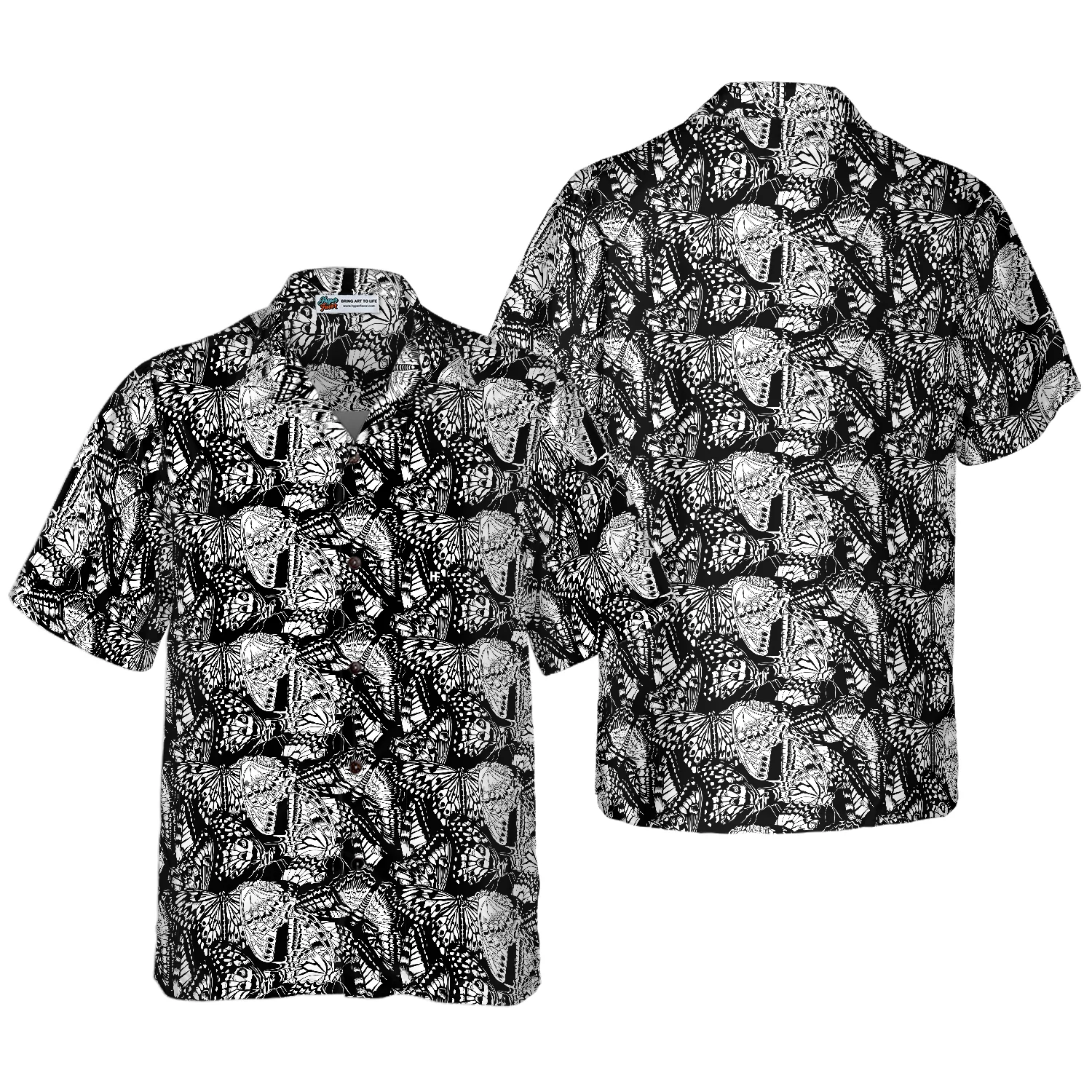 Black And White Butterfly Shirts Hawaiian Shirt Aloha Shirt For Men and Women