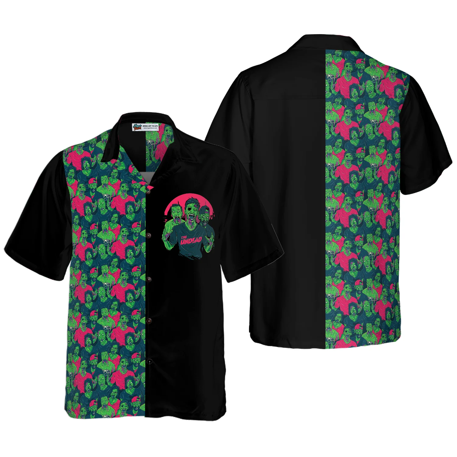 Halloween Zombie Walking Out Hawaiian Shirt Aloha Shirt For Men and Women