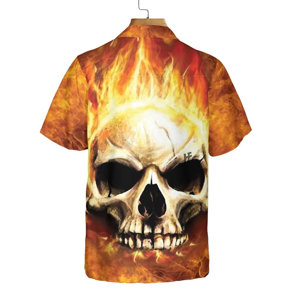 Red Skull Smoke Hawaiian Shirt Cool Flame Skull Shirt Aloha Shirt For Men and Women