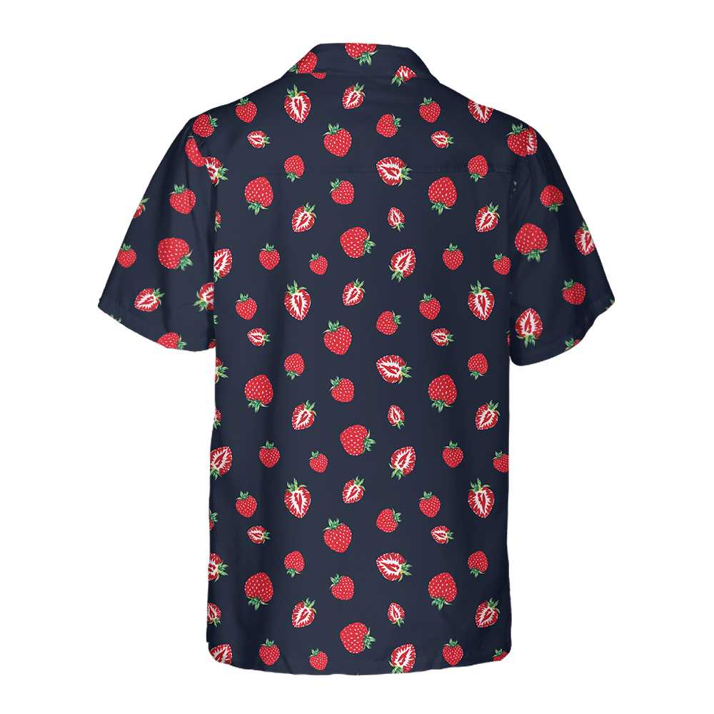 Strawberry Slice Hawaiian Shirt Strawberry Shirt  Women Strawberry Print Shirt Aloha Shirt For Men and Women