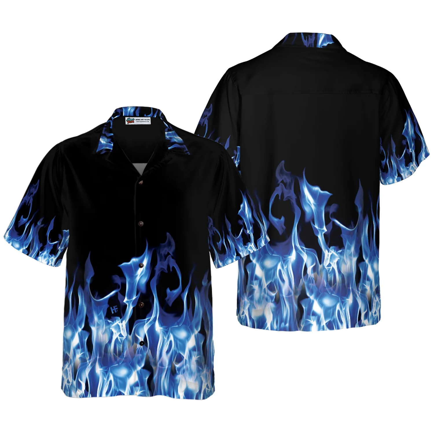 Blue Flame Hawaiian Shirt Aloha Shirt For Men and Women