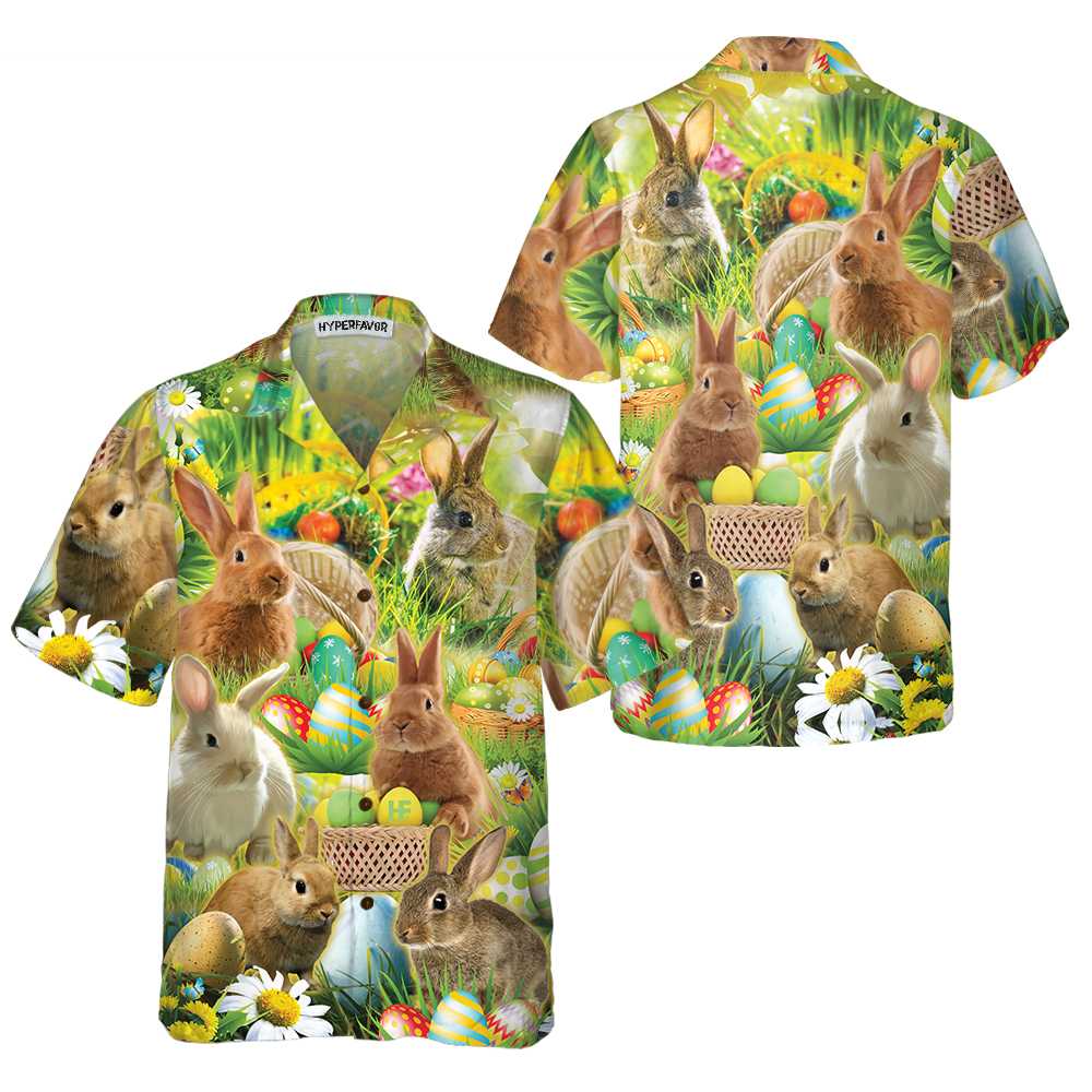 Easter Bunnies Hawaiian Shirt Easter Bunny Shirt Funny Easter Shirt  Easter Gift Ideas Aloha Shirt For Men and Women