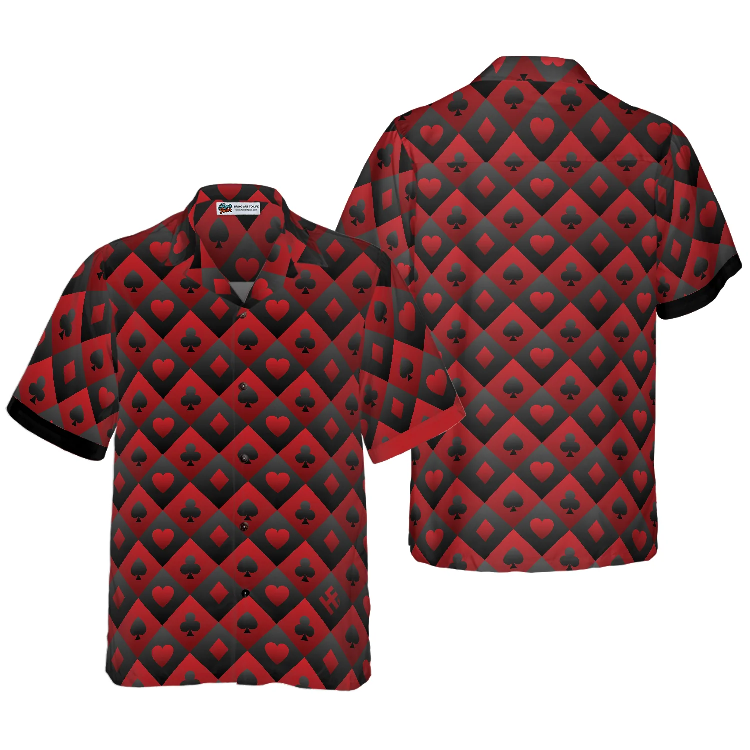 Casino Black And Red Pattern Hawaiian Shirt Aloha Shirt For Men and Women