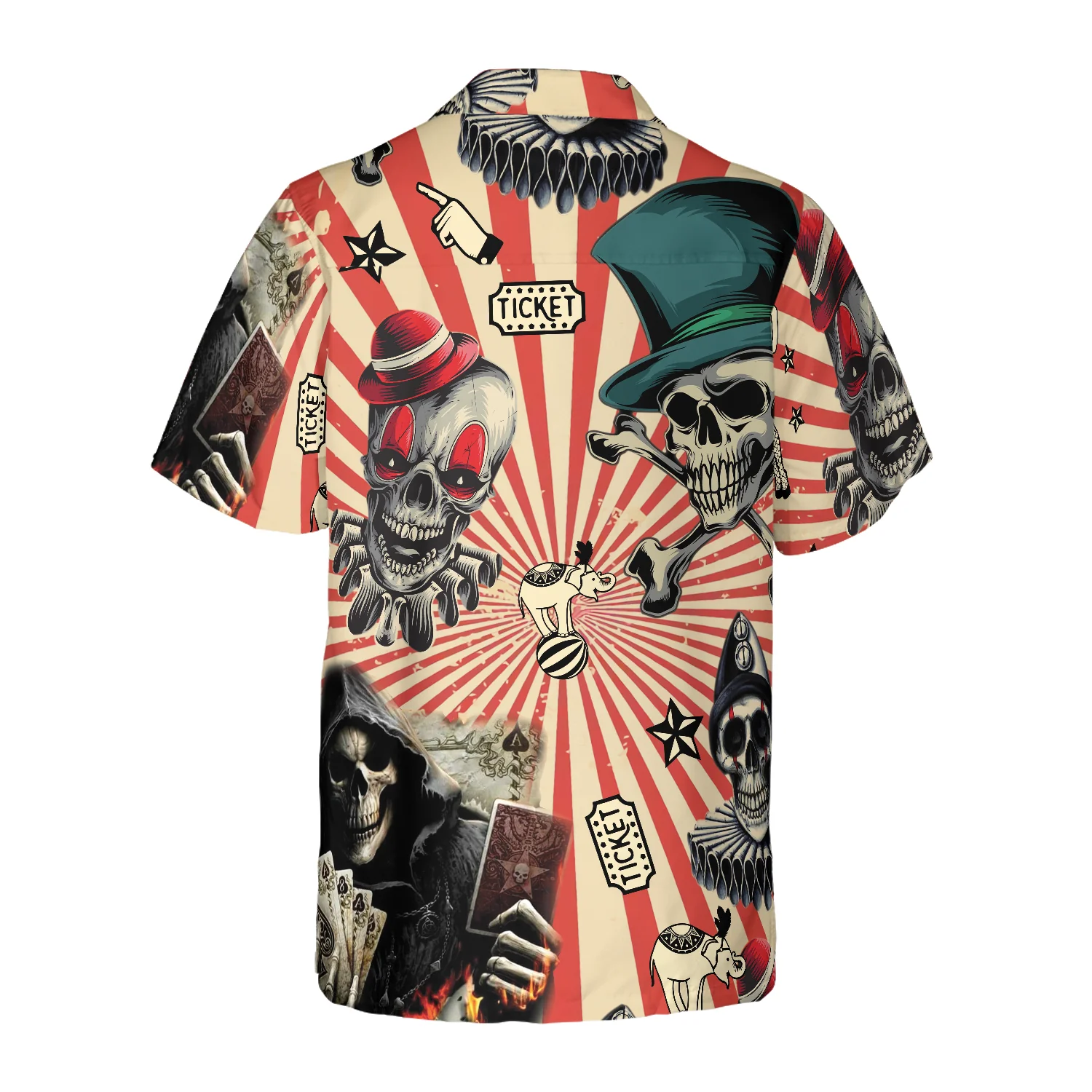 Circus Mysteries With Skull Magicians And Clowns Hawaiian Shirt Aloha Shirt For Men and Women