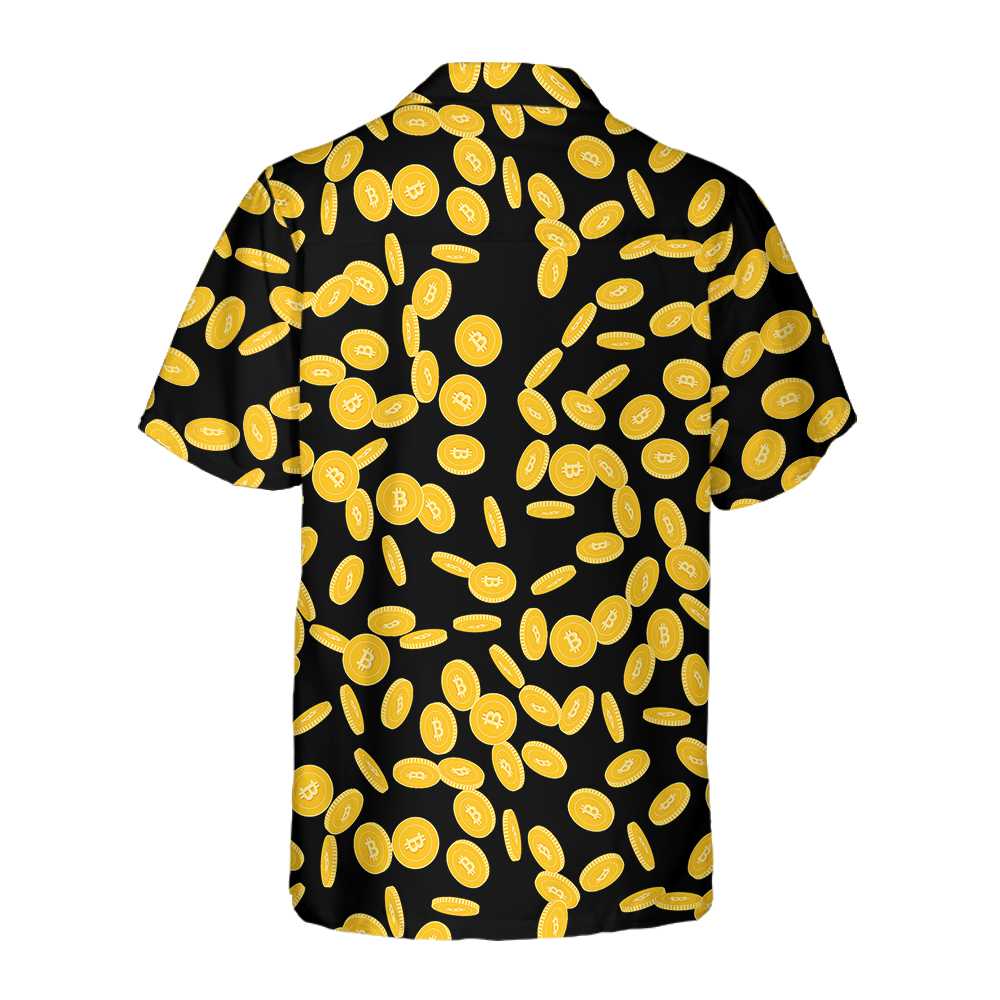 Falling Bitcoin Cryptocurrency Pattern Hawaiian Shirt Unique Bitcoin Shirt  Women Aloha Shirt For Men and Women