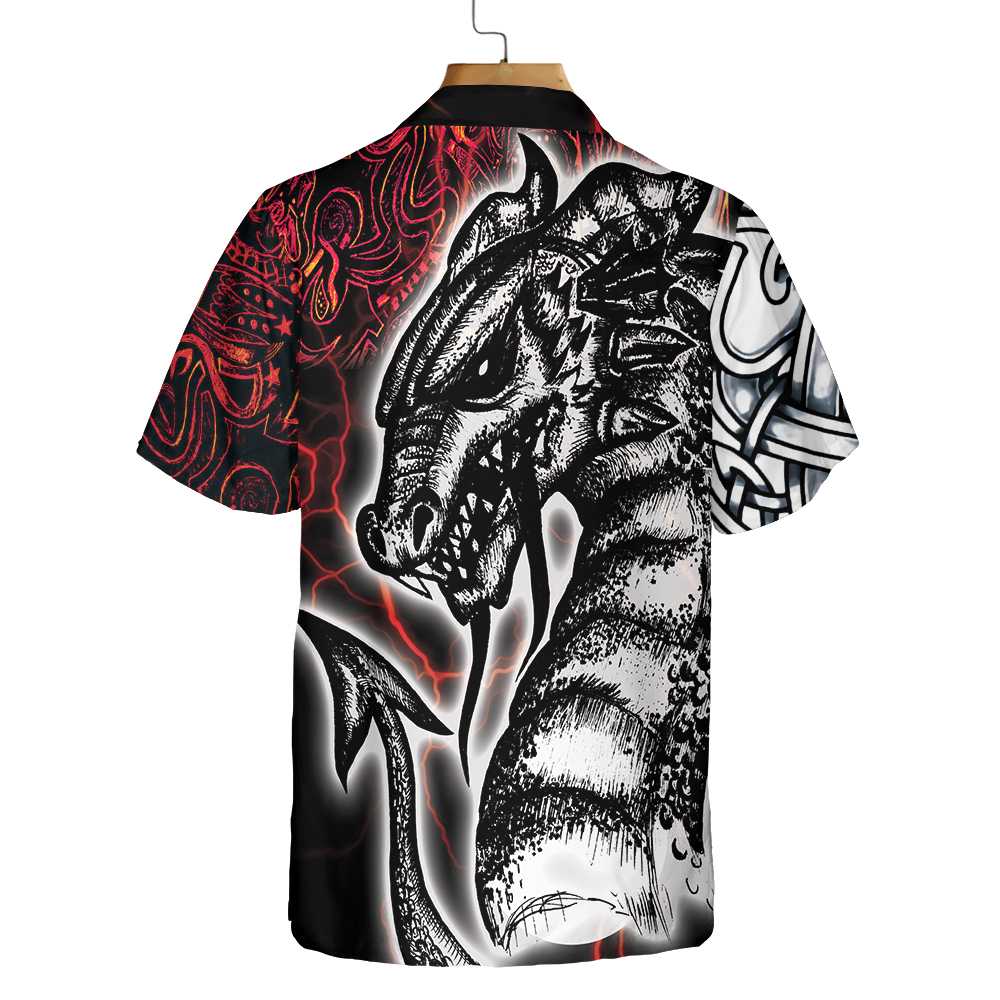 Red Tattoo Dragon Hawaiian Shirt Red Light Chinese Dragon Shirt Aloha Shirt For Men and Women