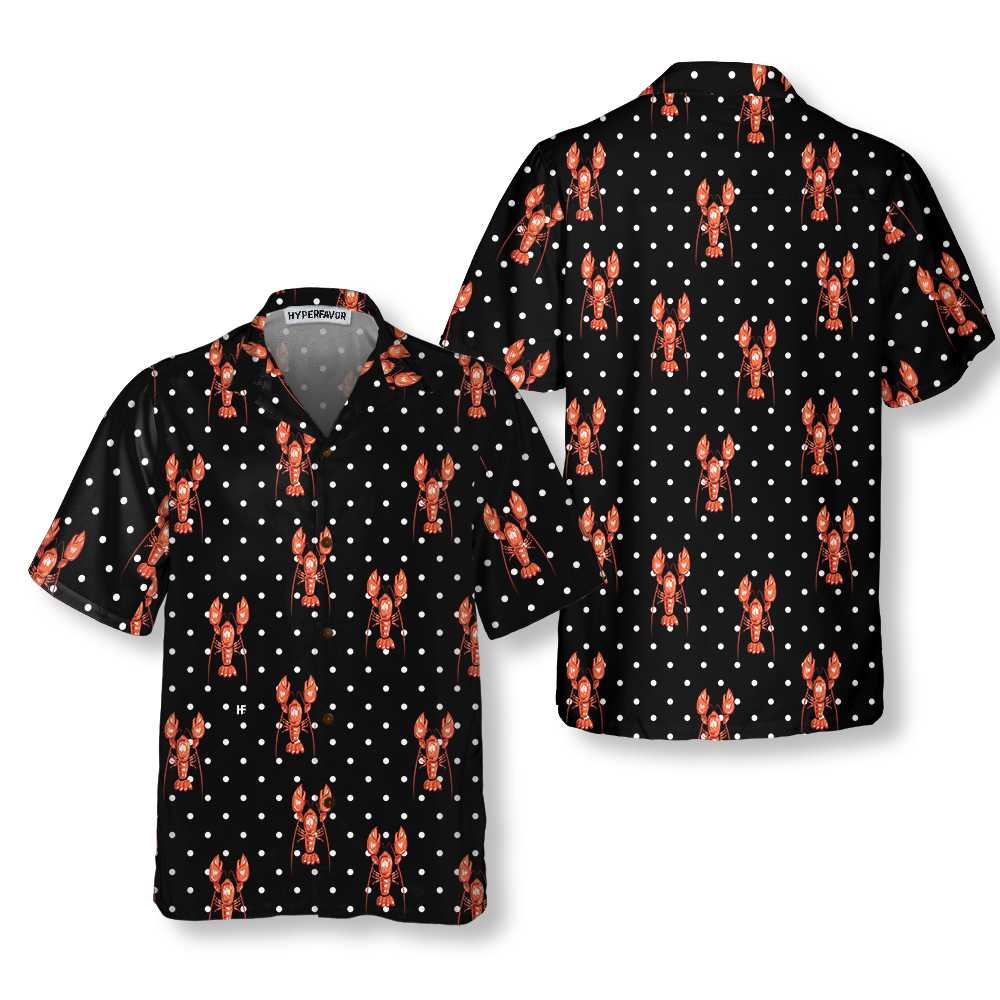 Red Lobster With Dot Hawaiian Shirt Funny Lobster Shirt For Adults Lobster Print Shirt Aloha Shirt For Men and Women