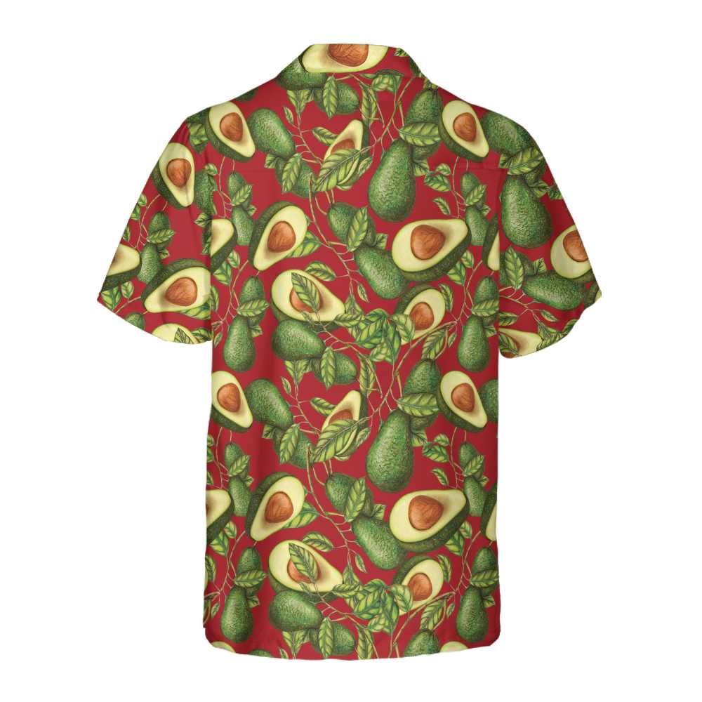 Seamless Pattern Of Fresh Avocados Hawaiian Shirt Funny Avocado Shirt Short Sleeve Avocado Print Shirt Aloha Shirt For Men and Women