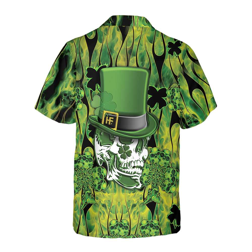 Irish Skull Saint Patricks Hawaiian Shirt St Patricks Day Shirt Cool St Patricks Day Gift Aloha Shirt For Men and Women