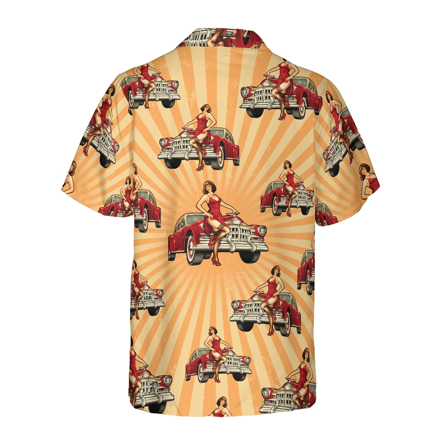 Vintage Car And Chick For Dinner Hawaiian Shirt Aloha Shirt For Men and Women