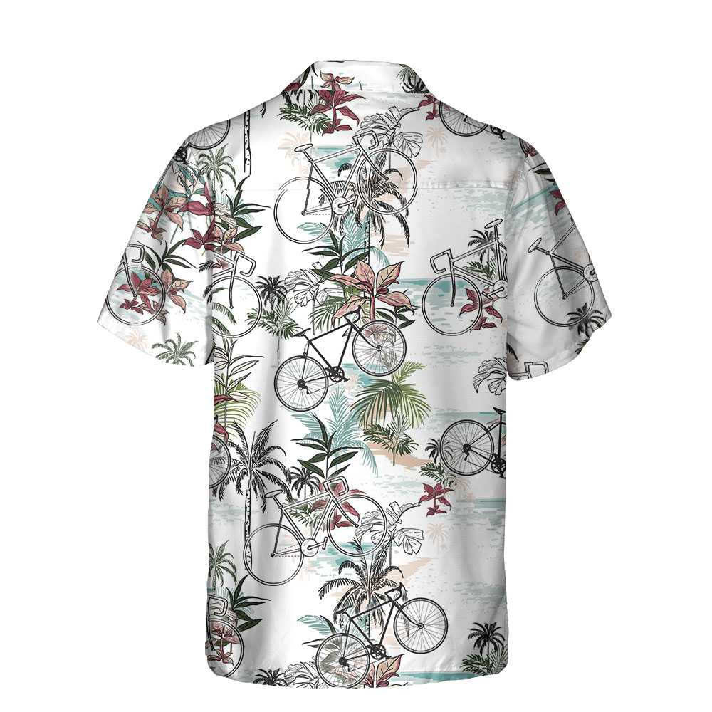 Summer Cycling Pattern Hawaiian Shirt Tropical Bicycle Shirt Best Gift For Bikers Aloha Shirt For Men and Women