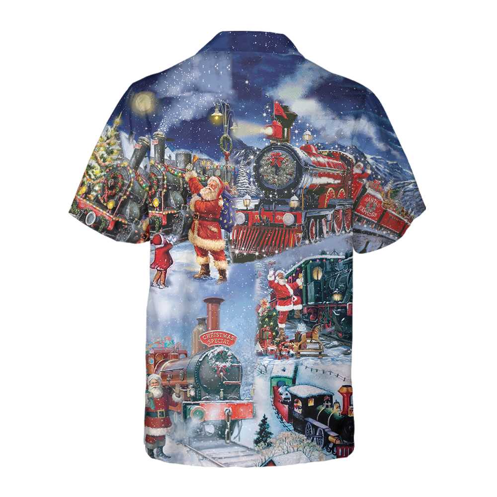 Train To Christmas Hawaiian Shirt Funny Christmas Shirt Gift For Christmas Aloha Shirt For Men and Women