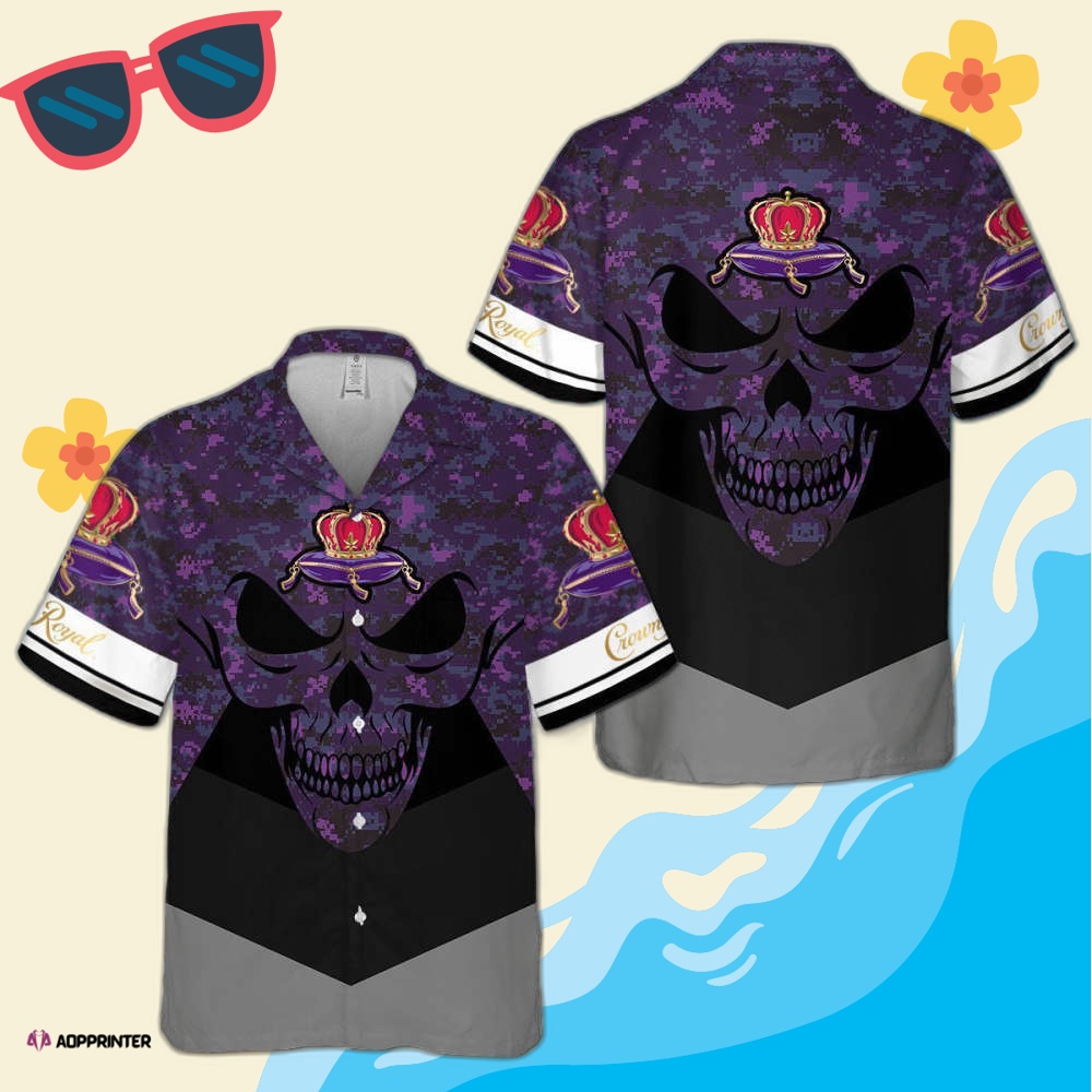 Crown Royal Skull Pattern Hawaiian Shirt