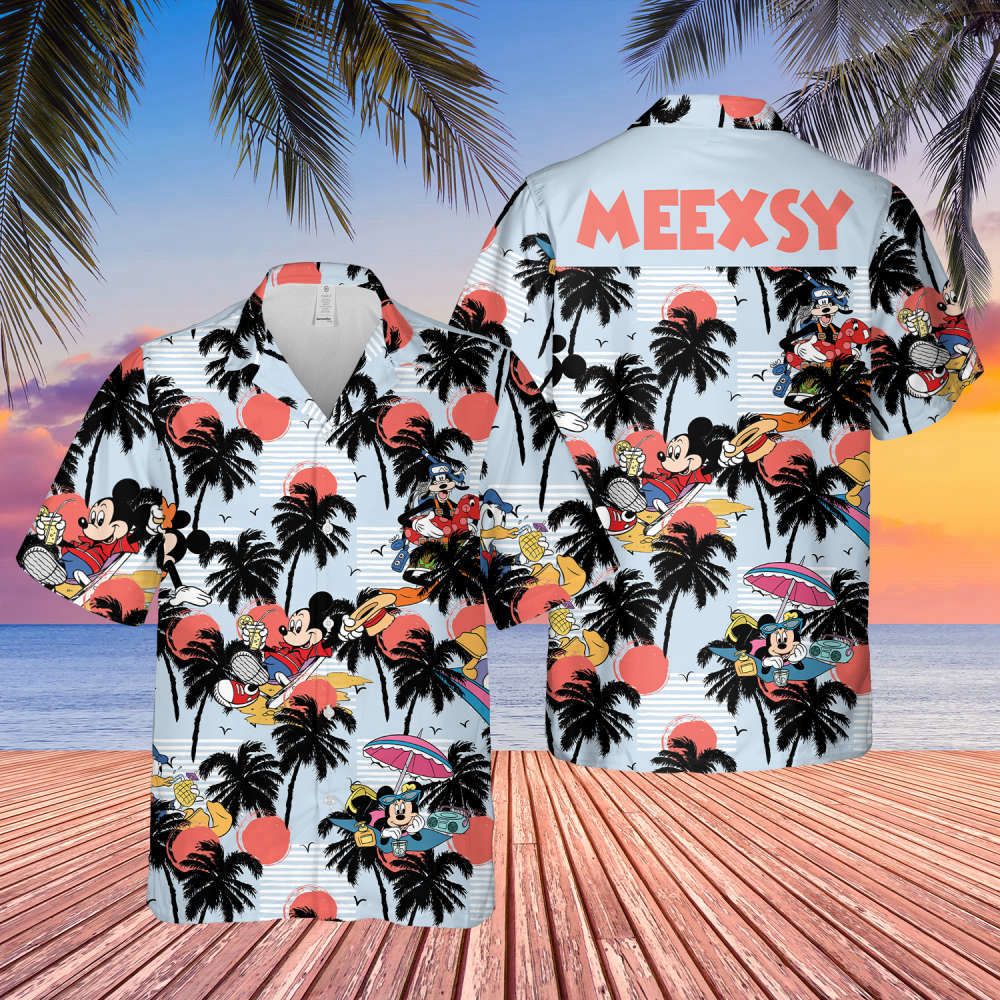 Disney Mickey Mouse Hawaiian Shirt Summer Button Up Shirt