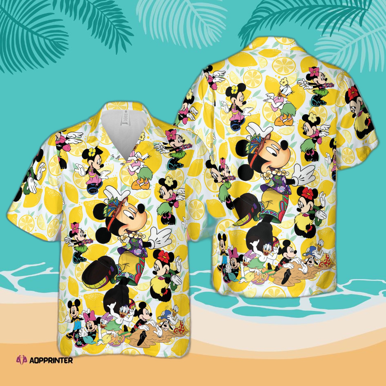 Mickey Minnie Hawaiian Shirt Summer Shirt Gift Orange