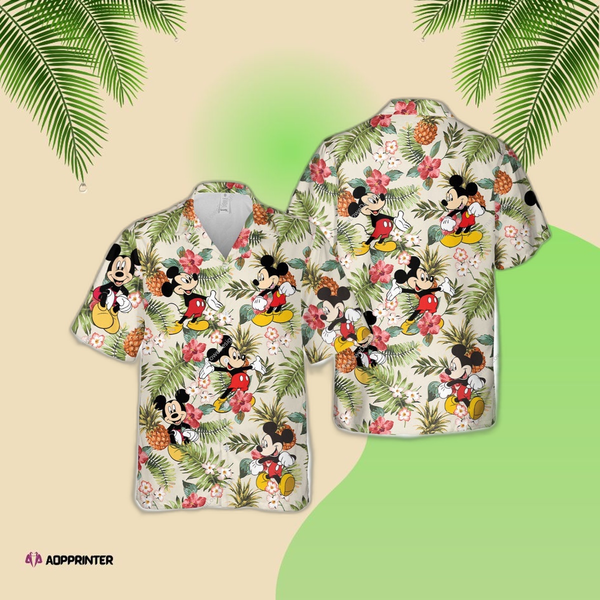 Mickey Mouse Pineapple Fruit Tropical Summer Trip Family Hawaiian Shirt