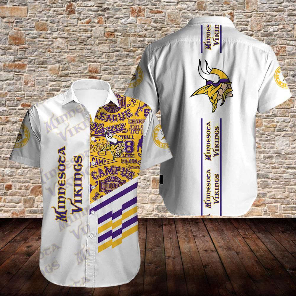 Minnesota Vikings White Hawaiian Shirt Summer Aloha Shirt For Men Women