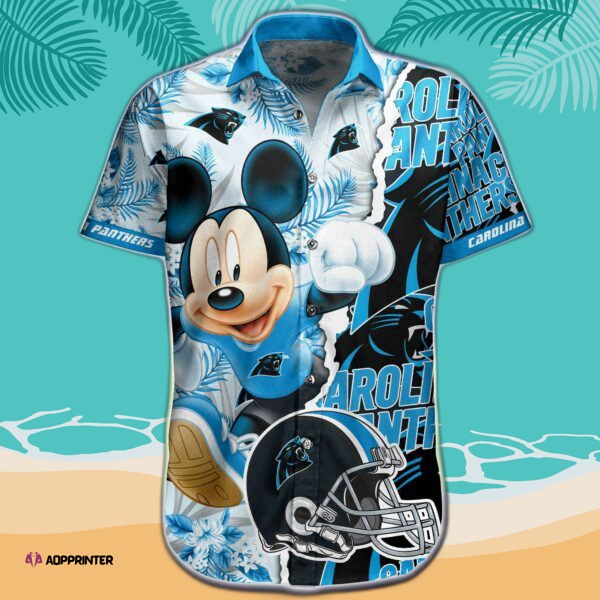 NFL Carolina Panthers Hawaiian Shirt Mickey 3D