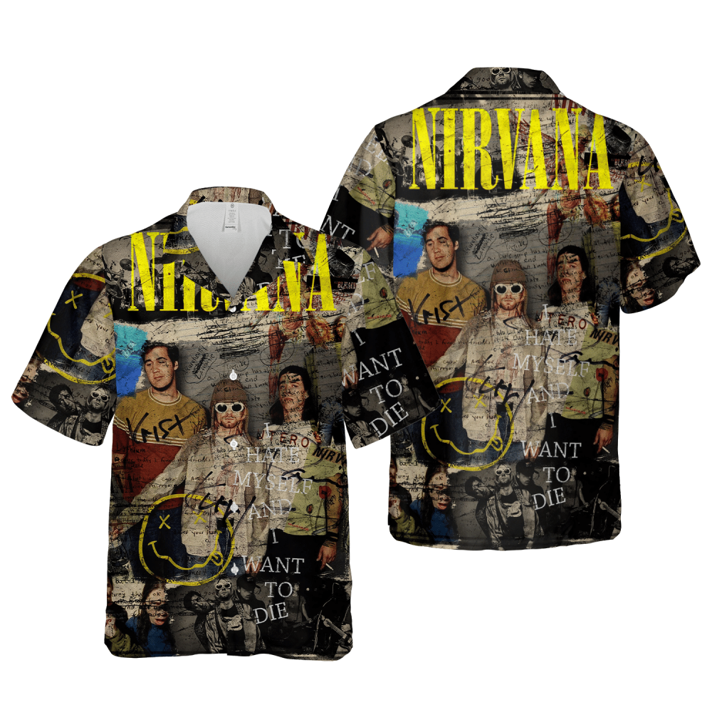 Nirvana Merch I Hate Myself And I Want To Die Premium Hawaiian Shirt Cuban Shirt